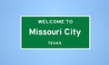 Missouri City, Texas city limit sign. Town sign from the USA