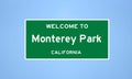 Monterey Park, California city limit sign. Town sign from the USA Royalty Free Stock Photo
