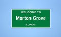 Morton Grove, Illinois city limit sign. Town sign from the USA