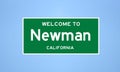 Newman, California city limit sign. Town sign from the USA. Royalty Free Stock Photo