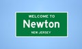 Newton, New Jersey city limit sign. Town sign from the USA.