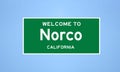 Norco, California city limit sign. Town sign from the USA. Royalty Free Stock Photo