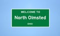 North Olmsted, Ohio city limit sign. Town sign from the USA