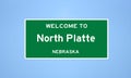 North Platte, Nebraska city limit sign. Town sign from the USA