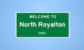 North Royalton, Ohio city limit sign. Town sign from the USA