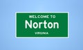 Norton, Virginia city limit sign. Town sign from the USA.