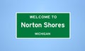 Norton Shores, Michigan city limit sign. Town sign from the USA