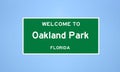 Oakland Park, Florida city limit sign. Town sign from the USA Royalty Free Stock Photo