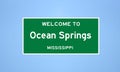 Ocean Springs, Mississippi city limit sign. Town sign from the USA Royalty Free Stock Photo