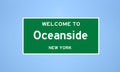 Oceanside, New York city limit sign. Town sign from the USA.