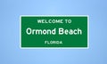 Ormond Beach, Florida city limit sign. Town sign from the USA