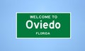 Oviedo, Florida city limit sign. Town sign from the USA.