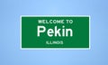 Pekin, Illinois city limit sign. Town sign from the USA.