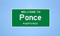 Ponce, Puerto Rico city limit sign. Town sign from the USA.