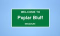 Poplar Bluff, Missouri city limit sign. Town sign from the USA