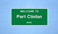 Port Clinton, Ohio city limit sign. Town sign from the USA