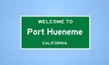 Port Hueneme, California city limit sign. Town sign from the USA