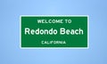 Redondo Beach, California city limit sign. Town sign from the USA Royalty Free Stock Photo