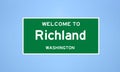 Richland, Washington city limit sign. Town sign from the USA.