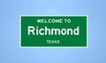 Richmond, Texas city limit sign. Town sign from the USA.