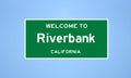 Riverbank, California city limit sign. Town sign from the USA.