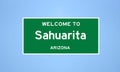 Sahuarita, Arizona city limit sign. Town sign from the USA. Royalty Free Stock Photo