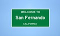 San Fernando, California city limit sign. Town sign from the USA Royalty Free Stock Photo