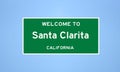 Santa Clarita, California city limit sign. Town sign from the USA Royalty Free Stock Photo