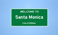 Santa Monica, California city limit sign. Town sign from the USA Royalty Free Stock Photo