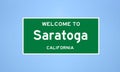 Saratoga, California city limit sign. Town sign from the USA.