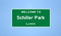 Schiller Park, Illinois city limit sign. Town sign from the USA