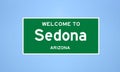 Sedona, Arizona city limit sign. Town sign from the USA.