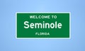 Seminole, Florida city limit sign. Town sign from the USA.