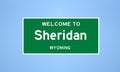 Sheridan, Wyoming city limit sign. Town sign from the USA.