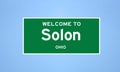 Solon, Ohio city limit sign. Town sign from the USA.