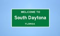 South Daytona, Florida city limit sign. Town sign from the USA