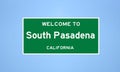 South Pasadena, California city limit sign. Town sign from the USA Royalty Free Stock Photo