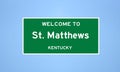 St. Matthews, Kentucky city limit sign. Town sign from the USA
