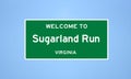 Sugarland Run, Virginia city limit sign. Town sign from the USA Royalty Free Stock Photo