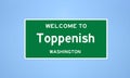 Toppenish, Washington city limit sign. Town sign from the USA.