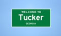 Tucker, Georgia city limit sign. Town sign from the USA.