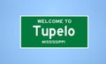 Tupelo, Mississippi city limit sign. Town sign from the USA. Royalty Free Stock Photo