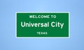 Universal City, Texas city limit sign. Town sign from the USA