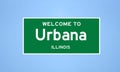 Urbana, Illinois city limit sign. Town sign from the USA. Royalty Free Stock Photo