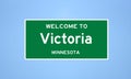 Victoria, Minnesota city limit sign. Town sign from the USA.