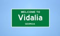 Vidalia, Georgia city limit sign. Town sign from the USA.