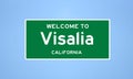 Visalia, California city limit sign. Town sign from the USA.