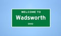 Wadsworth, Ohio city limit sign. Town sign from the USA.