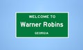 Warner Robins, Georgia city limit sign. Town sign from the USA