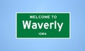 Waverly, Iowa city limit sign. Town sign from the USA.